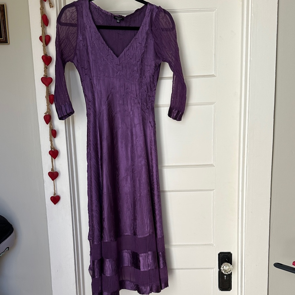 Komarov Deep Purple Long Sleeve Dress
